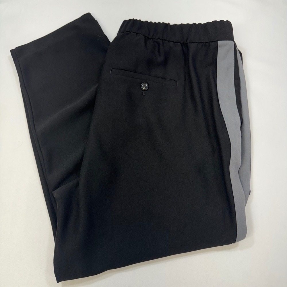 Banana Republic Hayden Track Pant Womens XL Black Grey Side Stripe Tapered Leg